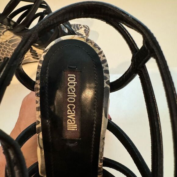 Roberto Cavalli Strappy Platform Wedges - Picture 9 of 13